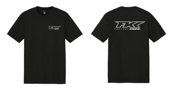 BLACK TEE SHIRT LIGHT GREY AND WHITE FK LOGO