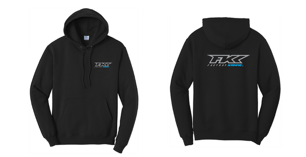 BLACK HOODIE - GREY AND BLUE FK LOGO