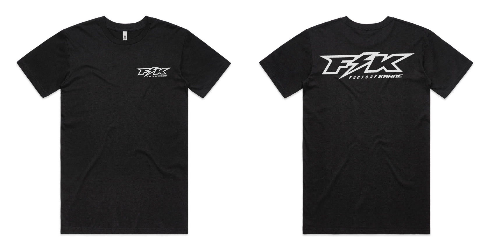 BLACK T-SHIRT- WHITE FK LIGHTNING BOLT - Factory Kahne