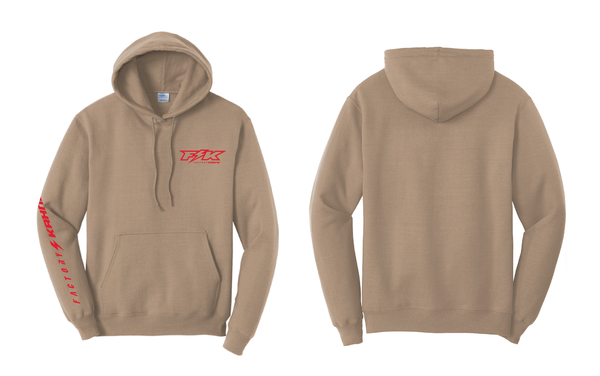 SAND HOODIE RED FK LIGHTNING BOLT