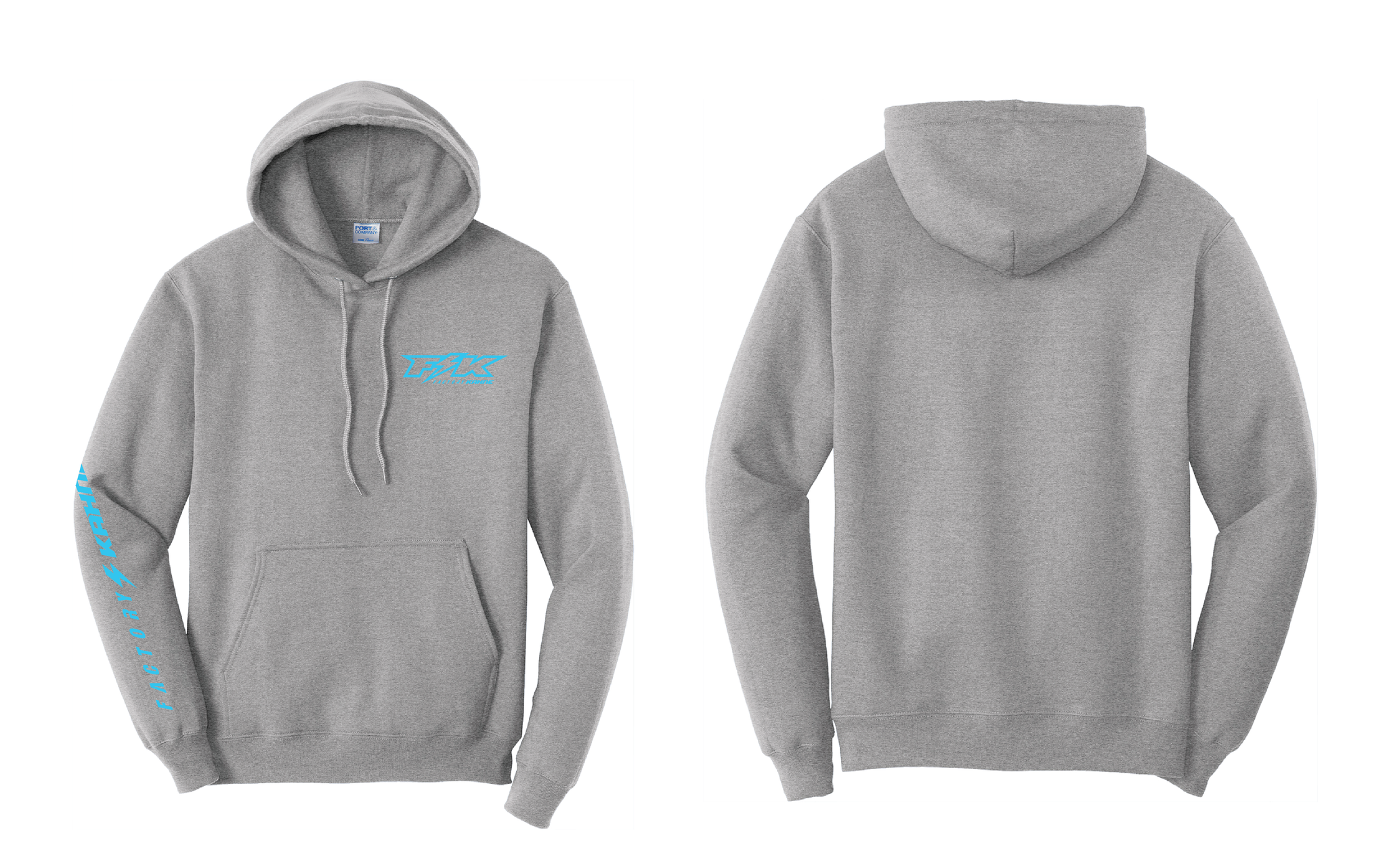 ATHLETIC GREY HOODIE - BRIGHT BLUE FK LIGHTNING BOLT